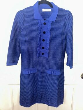 Aldo Martins Royal Blue Knit wool blend Sweater Dress S office winter fall